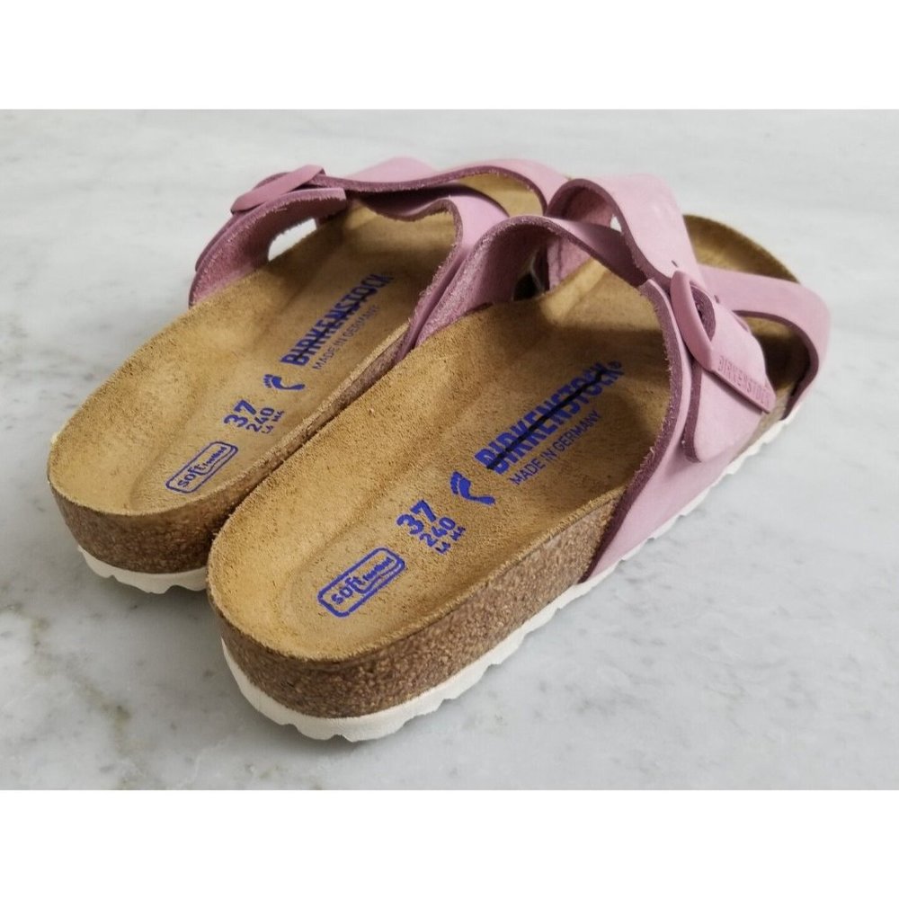 Birkenstock Siena Sandals Pink Nubuck Size 37 Narrow Width Soft Footbed - Picture 3 of 6